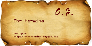 Ohr Hermina névjegykártya